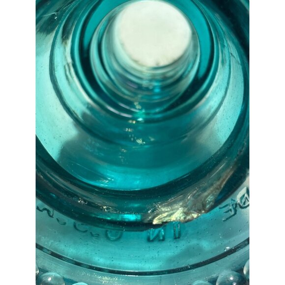 Vintage Set of 2 Hemingray 42 Aqua Blue Glass Insulator USA Primitive - Picture 4 of 10
